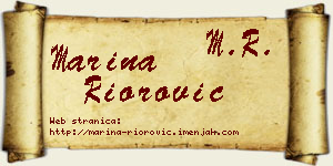 Marina Riorović vizit kartica